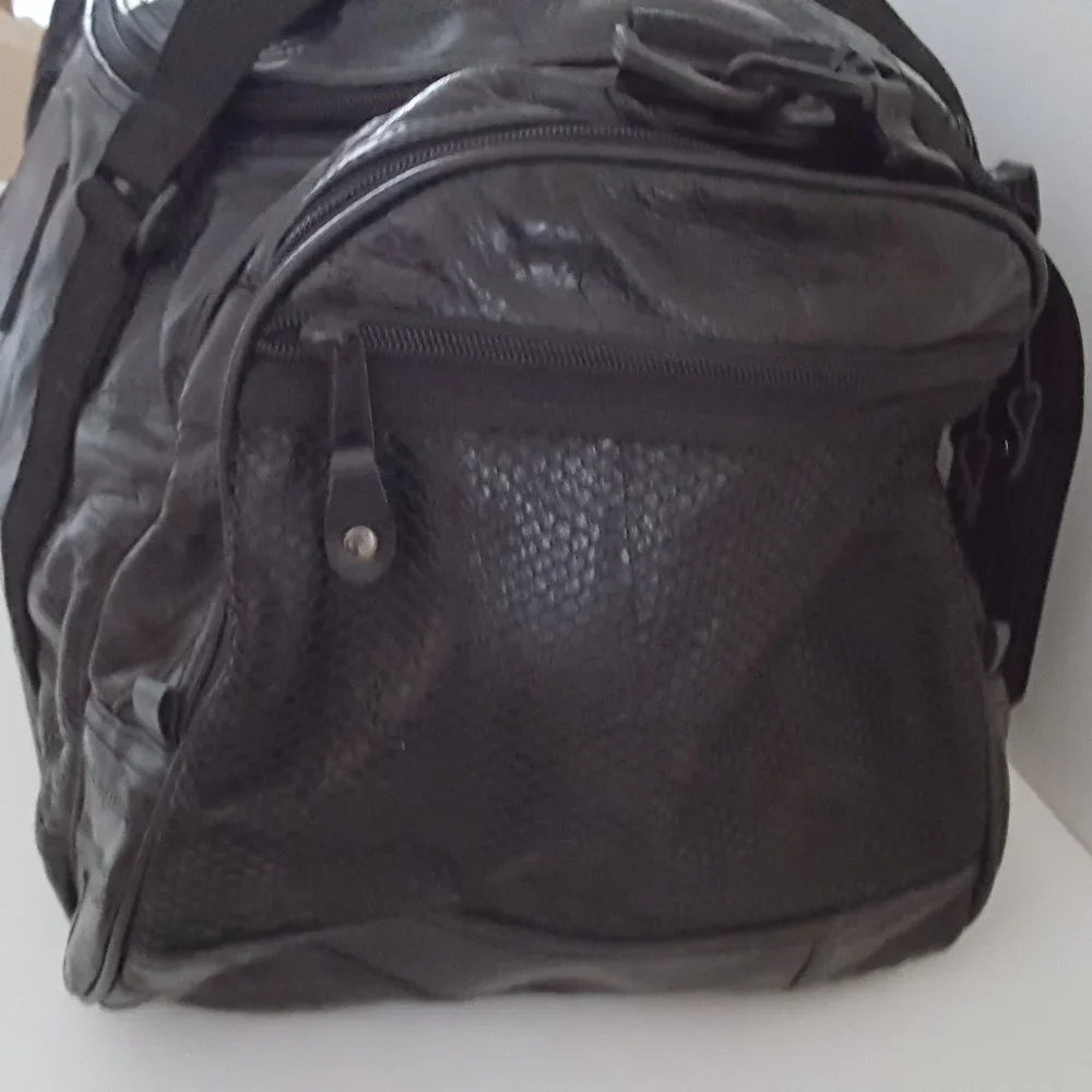 Patchwork Leather Duffle Bag Weekender Luggage *Promotional Word…